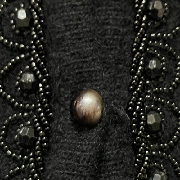 Kitty Hawk by Vivian Wang Embellished Wool Cardigan Sweater Women's Medium Black - Picture 3 of 7